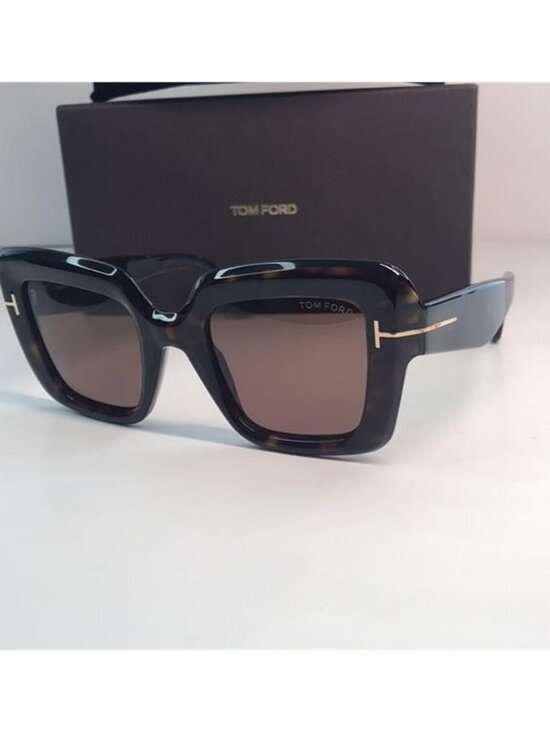 New Authentic TOM FORD - ESME TF1157 SHINY DARK HAVANA Sunglasses